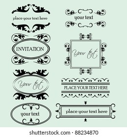 set of decorative frame ornaments for text in vector