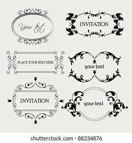 set of decorative frame ornaments for text in vector