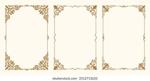 set decorative frame square border frame border line greeting card invitation card product label