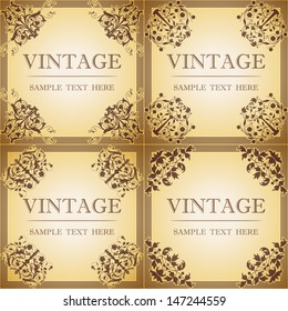 Set of decorative frame in the style of vintage