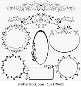 set of decorative frames and borders