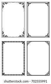 Set Decorative frames and borders, on white background