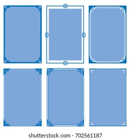 Set Decorative frames and borders , Thai pattern Vector illustration