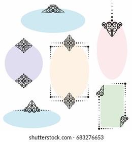 Set of decorative frames for design
