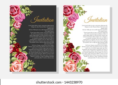 set of decorative frames with floral and leaves ornament