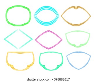 Set decorative frames .Multicolored on white background