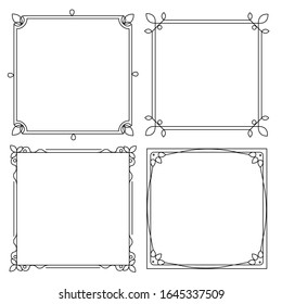 Set of decorative frames with a pattern isolated on white background. EPS 10