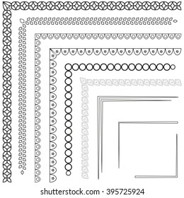 Set of decorative frames. Vector illustration. Black-white illustration