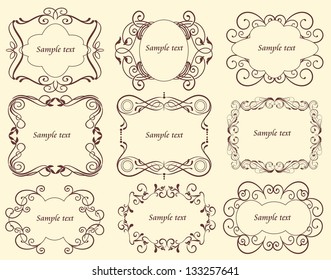Set of decorative frames in vintage style