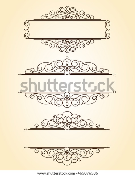 Set decorative frames .Vintage vector.Well\
built for easy\
editing.Brown.