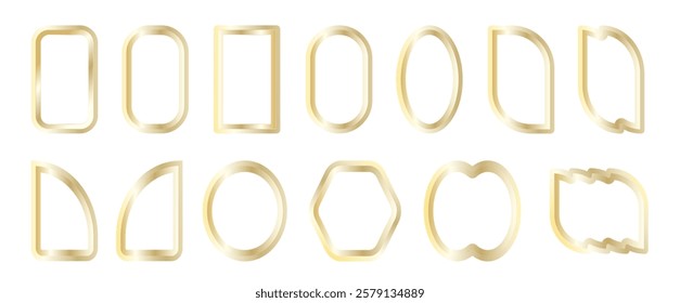 Set of decorative frames with wavy lines and patterns. Trendy vintage fancy frames for wedding invitations, birthday cards, prints.