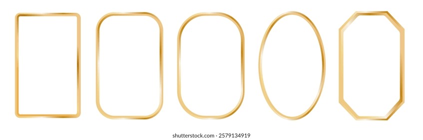 Set of decorative frames with wavy lines and patterns. Trendy vintage fancy frames for wedding invitations, birthday cards, prints.