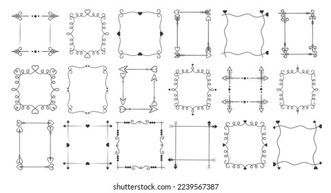 Set of decorative frames.Collection Vintage Frames. Vector Illustration