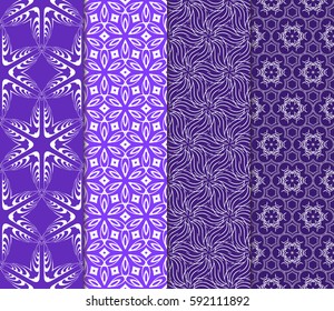 set of decorative geometric floral pattern. seamless vector illustration. for wallpaper, invitation, fabric textile