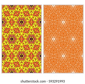 set of decorative geometric floral pattern. seamless vector illustration. for wallpaper, invitation, fabric textile