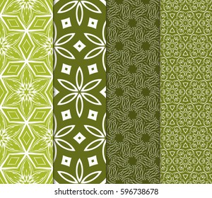 set of decorative geometric floral pattern. seamless vector illustration. for wallpaper, invitation, fabric textile