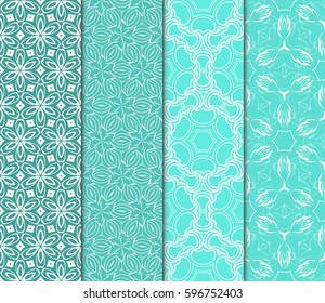 set of decorative geometric floral pattern. seamless vector illustration. for wallpaper, invitation, fabric textile