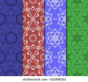 set of Decorative geometric ornament. seamless pattern. vector illustration. for interior design, wallpaper, invitation