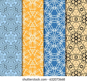 set of Decorative geometric ornament. seamless pattern. vector illustration. for interior design, wallpaper, invitation