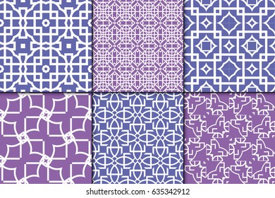 set of decorative geometric ornament. Seamless vector illustration. For interior design, fabric print, page fill, wallpaper, textile
