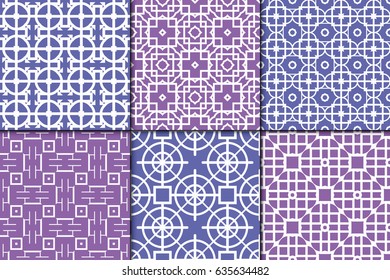 set of decorative geometric ornament. Seamless vector illustration. For interior design, fabric print, page fill, wallpaper, textile
