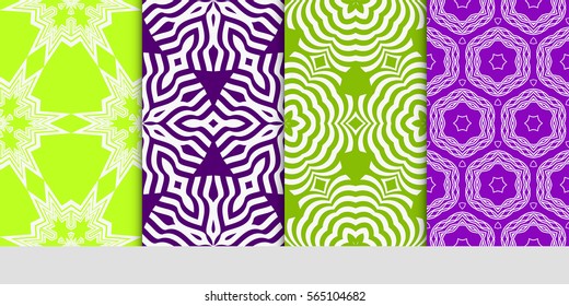 set of decorative geometric ornament. styish floral seamless pattern. for print, wallpaper, decor, fabric