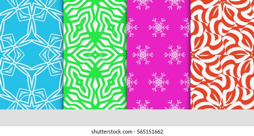 set of decorative geometric ornament. styish floral seamless pattern. for print, wallpaper, decor, fabric