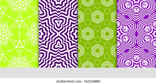 set of decorative geometric ornament. styish floral seamless pattern. for print, wallpaper, decor, fabric