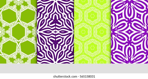 set of decorative geometric ornament. styish floral seamless pattern. for print, wallpaper, decor, fabric