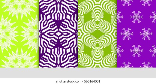 set of decorative geometric ornament. styish floral seamless pattern. for print, wallpaper, decor, fabric