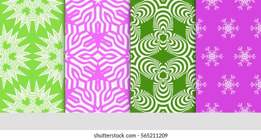 set of decorative geometric ornament. styish floral seamless pattern. for print, wallpaper, decor, fabric