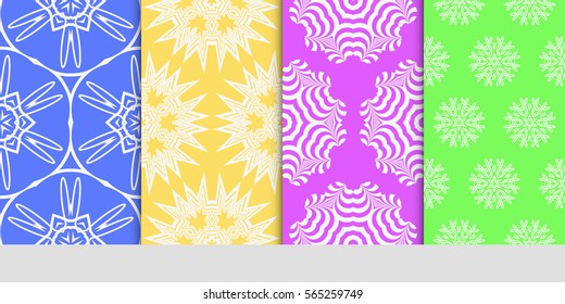 set of decorative geometric ornament. styish floral seamless pattern. for print, wallpaper, decor, fabric