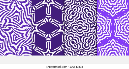 set of decorative Geometric seamless pattern. Modern ornament. blue color. Vector illustration.