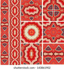 Set of decorative geometric seamless  patterns