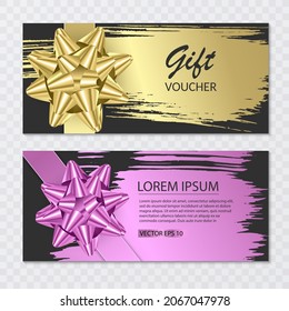 Conjunto de plantillas de diseño de tarjetas de regalo decorativas con arco y cinta de opciones