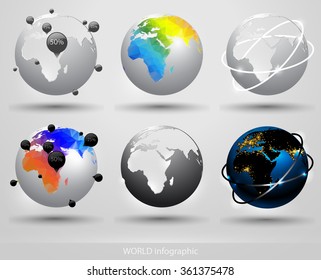 set of decorative globes 