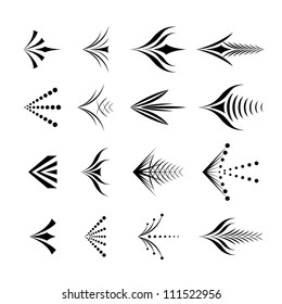 Set of decorative graphical arrows