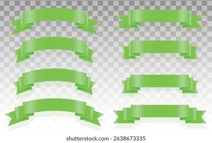 Set of decorative green ribbon banners isolated on white, Green Bow With Ribbon Set, With Gradient Mesh, Vector Illustration, Vector green ribbons. Ribbon banner set, Ribbon banner set, Green ribbons.