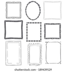 set of decorative grey calligraphic frames