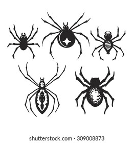 Set of decorative Halloween Spiders