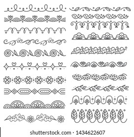 Set of decorative hand drawn border