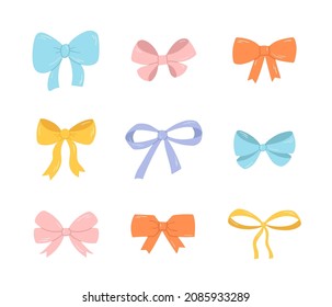 Conjunto de arcos decorativos dibujados a mano. Ilustración plana vectorial.