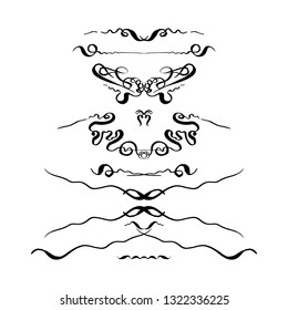 set of decorative hand-drawn elements. vector illustration on white background