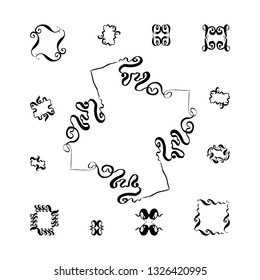 A set of decorative hand-drawn elements. vector illustration on white background