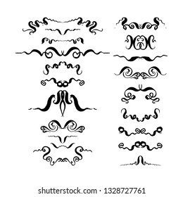 set of decorative hand-drawn elements. Vector illustration on white background