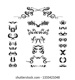 set of decorative hand-drawn elements. Vector illustration on white background