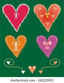 Set of decorative heart shapes
