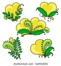 Set of decorative hearts