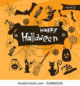 set of decorative image attributes to the day of Halloween