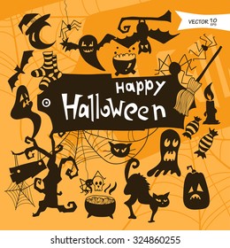 set of decorative image attributes to the day of Halloween